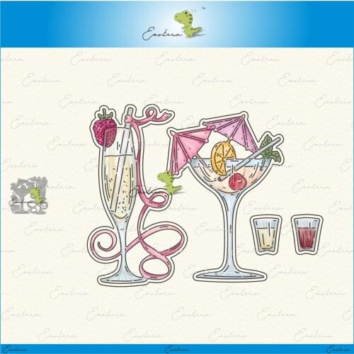 Cocktail drink metal cutting dies 2021 new diy die molds Scrapbooking Paper Making die cuts crafts die cuts large die