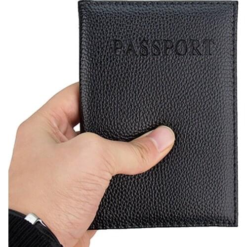 Fashion Solid Candy Color Passport Holder Litchi Grain PU Leather Embossed Passport Cover Custom name logo