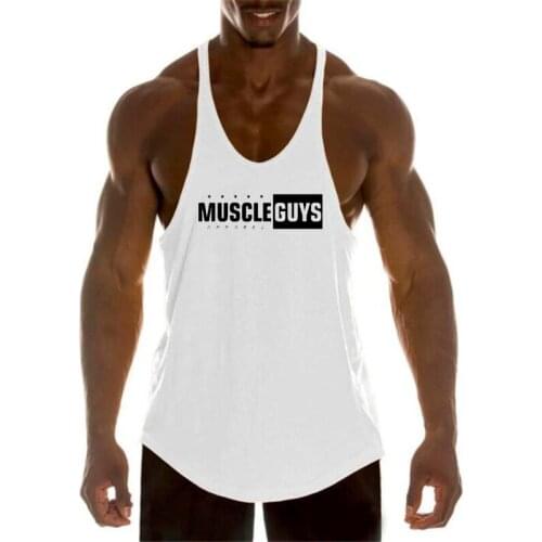 Muscleguys Fitness Clothing Gyms Vest Mens Bodybuilding Stringer Tank Top Men Cotton Y Back Tank Sleeveless Shirt Muscle tanktop