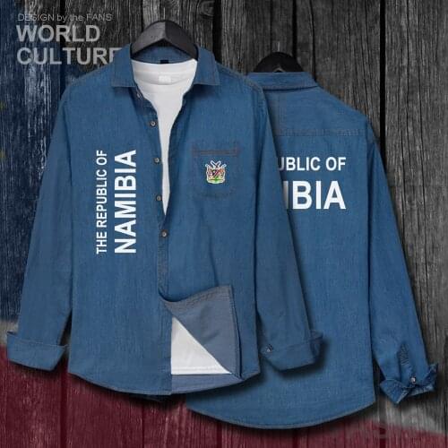 Namibia NAM Namibian NA Jacket Men Clothes Autumn Cotton Turn-down Collar Jeans Shirt Long Sleeve Fashion Cowboy Coat Tops 20