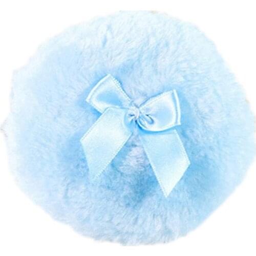 Kids Soft Blue Face Body Powder Puff Sponge Container Cute Lightweight Sticky Baby Powder Accessories Plush Puff For Baby Care