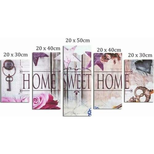 Home Sweet Home 3D DIY Diamond Painting 5PCS Multi-Pictures Combination Embroidery Mosaic Cross Stitch Home Decoration