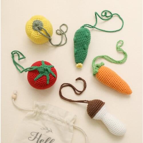 2021 New Creative Crochet Fruit Baby Play Gym Pendants Infant Teething Gym Toys Montessori Baby Products Nurse Gifts Room Decor