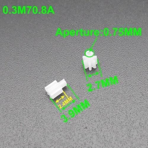 500Pcs New 7T0.8A 0.3M 7 Teeth Plastic Spur Gear 0.3 Modulus T=7 7-Tooth Pinion Aperture 0.8mm 0.75mm 0.8A 7T H 3.9MM Dia 2.7MM