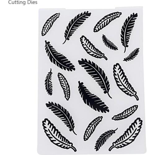 2019 Feather Plastic Embossing Folders For Scrapbook DIY Album Card Plastic Template Stamp Card Making Decoration