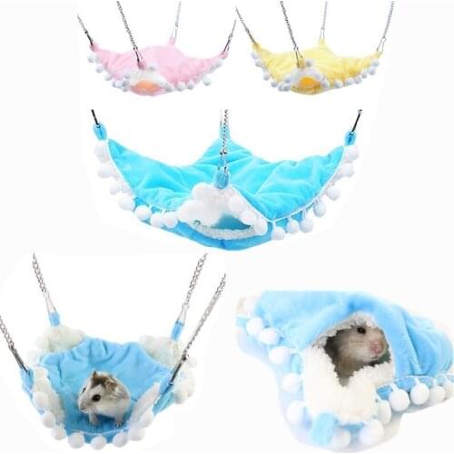 Warm Fleece Hanging Cage Pet Hammock Cat Pet Dog Bed Hamster Hammock Sleeping Pet House Guinea Pig Chinchilla Rabbit Pet Swing