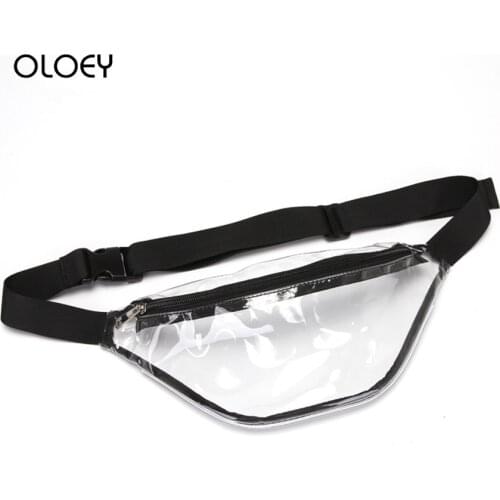 Clear Transparent PVC Waist Bag Fashion Design Women Girls Casual Pouch Fanny Chest Clear Shoulder Bags Trendy Ladies Waist Pack
