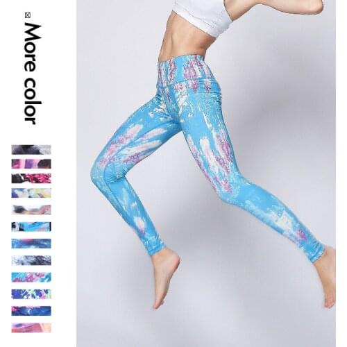Sport Leggings Women Fitness Yoga Pants Print Gym Leggings High Waist Gym Tights Sport Scrunch Leggings Workout Sportswear Women