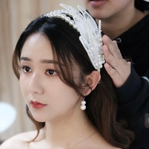 Wedding Hair Accessory Hand-sewn Crystal Leaf Shaped Headband, Bridal Headwear, Wedding Dress Accessory FS002