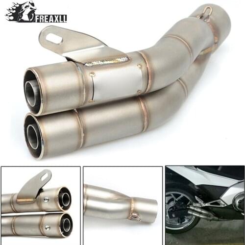 36-51MM Universal Motorcycle Double Exhaust Muffler Pipe For Kawasaki ninja650 300 ABSZ 1000 2010 ER-6n 6F YAMAHA MT 09 2017