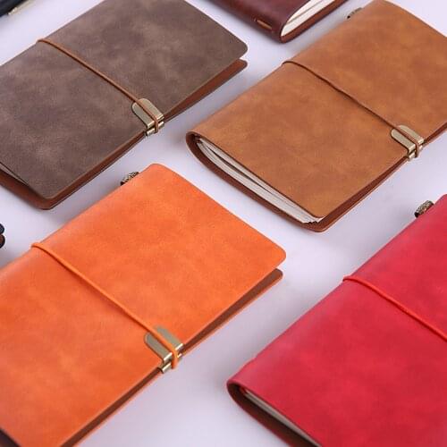 Handmade Vintage Leather Journal Writing Notebook A6 Pu Leather Bound Daily Journal Sketchbook Planner Notepad For Men 76 Pages