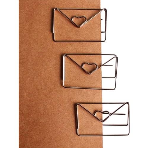 Heart Shape Rose Gold Color Paper Clip Coating Plating Bookmark Tag Clip