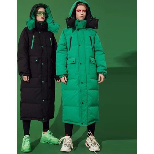 Women Original Design And Men Winter Super Thick Warm Puffer Coat Casual Loose Plus Size Reversible Hooded Down Jacket