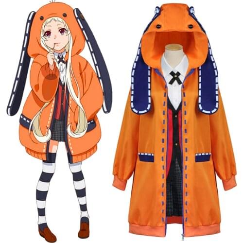 Anime Cosplay Figure Yomotsuki Runa Cosplay Costume JK School Girls Uniform Hoodie Winter Cute Pajamas Dress