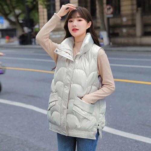 Female Down Cotton Vest 2021 Women New Autumn Winter Korean Version Of The Baita Loose Vest Outer Wear Vest Jacket Cardigan C123