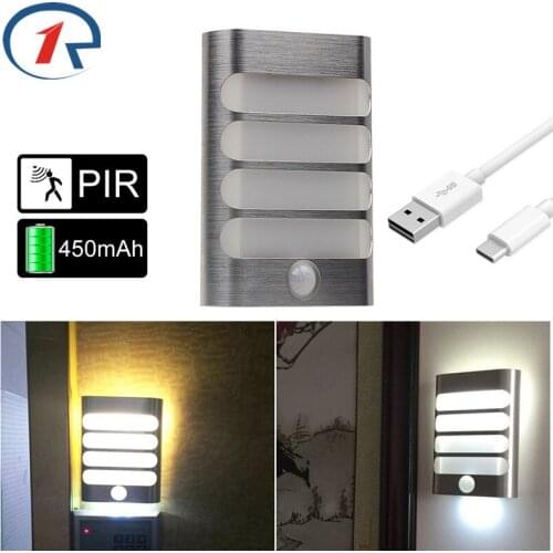 ZjRight LED Cabinet Lights Energy saving Wireless PIR Auto Motion Sensor wall lamp Kitchen bedroom Wardrobe foyer Stair lighting