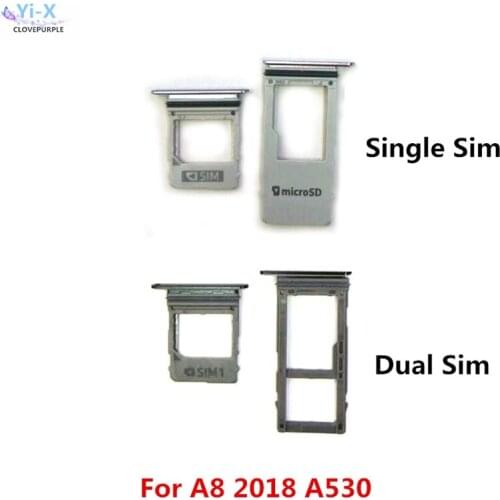 10pcs/lot Single / Dual SIM Card Tray Slot Micro SD Card Tray Holder Adapter for Samsung Galaxy A8 2018 A530