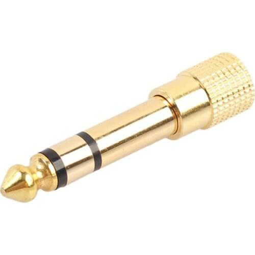 100pcs Gold Plated Plug Audio Jack TRS (6.3 mm) to inch(3.5mm) Male to Female Stereo Adapter