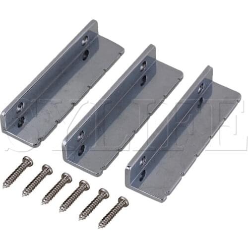3 Pieces Music Instrument Silver Metal Bridge for Guitar