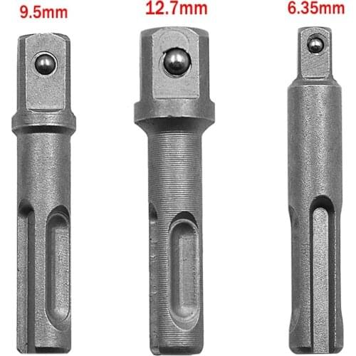 Power Tool SDS Plus Socket Driver Drills Drill Bit Adaptor 1/4"3/8"1/2" Chrome Vanadium Steel Socket Adapter SDS Power Drill Bit
