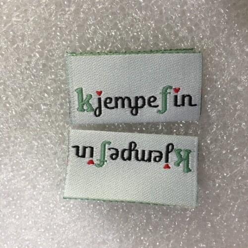 Clothing Accessories Private Brand Name Logo Damask Woven Label Tag For Clothing