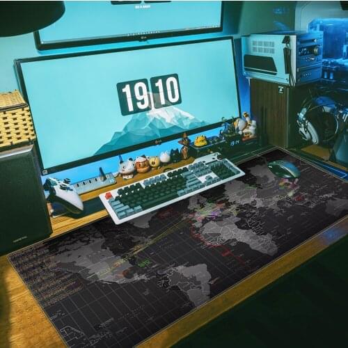 World Map Large Mouse pad PC Computer mat Computer Gaming Mousepad Anti-slip Natural Rubber with Locking Edge Gaming Mouse Mat