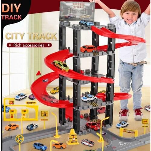 Childrens Plastic Parking Toy Set Three-dimensional Multi-layer Car Assembly Rail Car Parent-child Interaction Gift Boy Toys