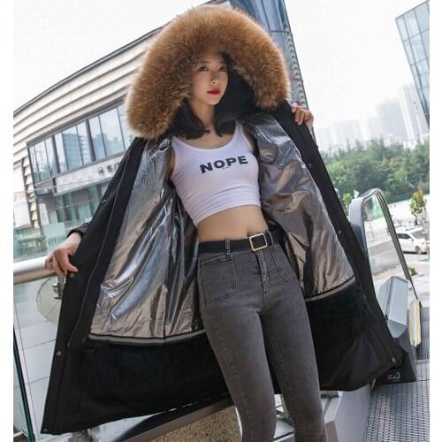 Long Parka Jacket Female Winter Real Rabbit Fur Coat Fashion Luxurious Overcoat 2020 New Arrival