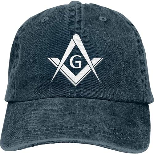 Denim Cap Freemason Logo Square and Compass 1 Baseball Dad Cap Adjustable Classic Sports for Men Women Hat