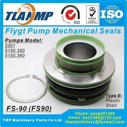 FS-90 , FS90, 90mm shaft size Replace of ITT Flygt plug-in TLANMP Mechanical Seals for Xylem Flygt 3301,5150.350,5150.360 Pumps