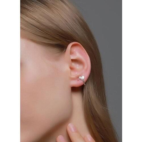 1PC Unique Green Plant Bud Ear Cuff for Women Girls Fake Piercing Earrings Clips Leaf Earcuffs Leaves Ear Cartilage Clip Jewelry