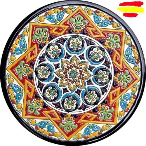 Ceramic plate 29 cm/11.4 inch diameter - Spanish ceramic - enameled up handmade - Made in Spain - MIJASCERAMIC