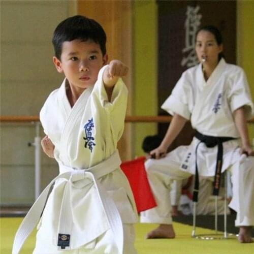 Kyokushinkai Karate Uniform Clothes Long Sleeve For Fitness White Taekwondo Uniform Children Adult Unisex Taekwondo Suit Dobok