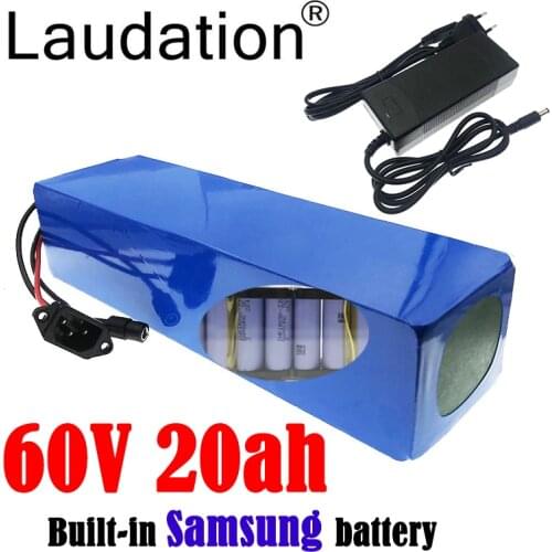 Laudation 60V Battery 60V 20ah Built-in Samsung Lithium Battery 16s 6p Electric Scooter, Bicycle Battery For Motors 750W 1000W