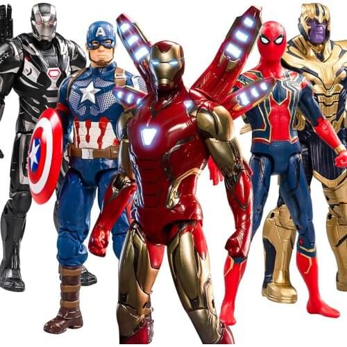 Marvel Avengers 18CM Normal Edition Iron Man MK85 Spiderman Model Hand-Made Toy Childs Birthday Gift