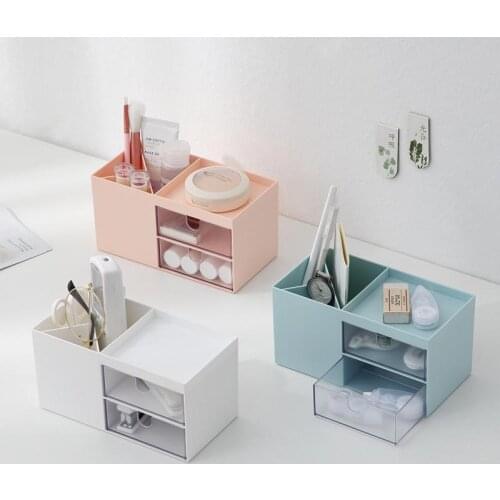Multi-layer Plastic Storage Drawer Double-drawer Clear Desktop Storage Box Sundries Finishing Box Jewelry Case Makeup Organizer