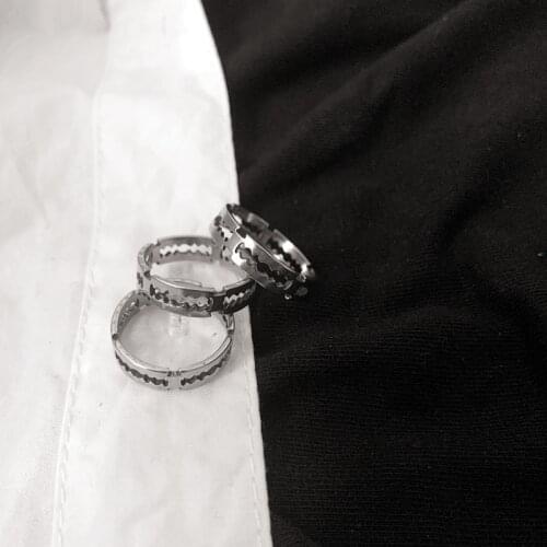 Trendy Blade Ring Stainless steel Personality Punk Hiphop Tool Ring for Women and Men Jewelry