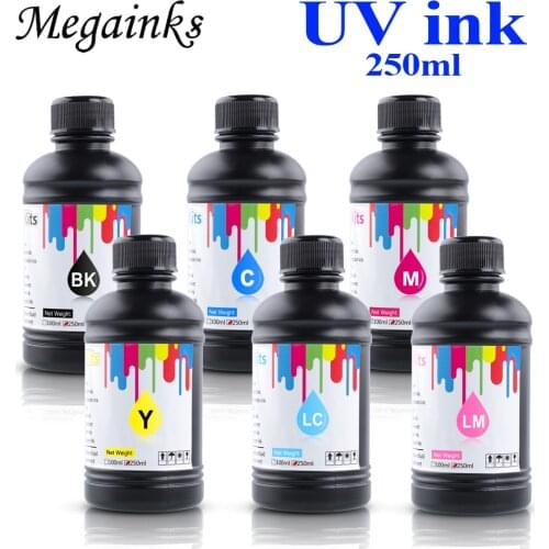 250ML 6PC Soft uv ink For Epson 1390 1400 1410 1430 1500W L800 L805 L1800 R290 R300 R1800 printer DX5 DX6 DX4 DX7 printhead