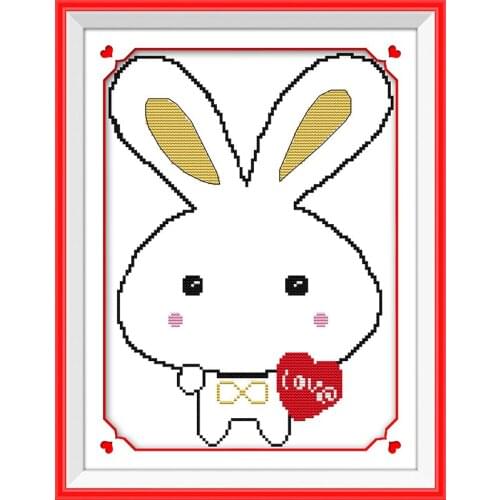 A rabbit Lover(male) cross stitch kit cartoon 14ct 11ct count print canvas stitches embroidery DIY handmade needlework