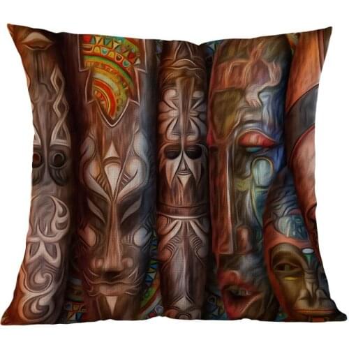 African style cushion cover pillow Cotton linen cojines decorativos para sofa throw pillows Black man pattern Customized