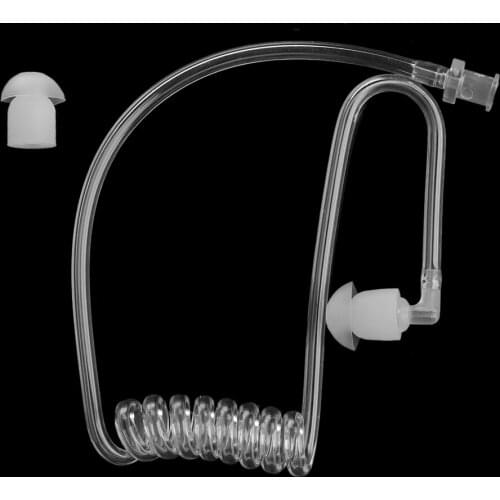 100% Brand New and High Quality Transparent Coil Acoustic Air Tube Earplug Replacement For Radio Earpiece Headset