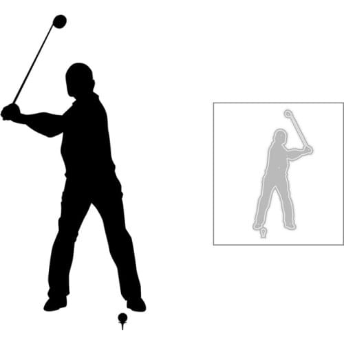 2020 New Hot DIY Peaked Cap Boys Play Sports Golf Club Ball Silhouette Metal Cutting Dies and For Scrapbooking Foil No Stamps