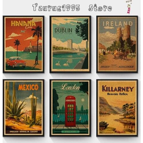 New Egypt Cairo Pyramids /Japan Travel Landscape Vintage Retro Poster Decorative Wall Kraft paper Posters Bar Home Decor Gift