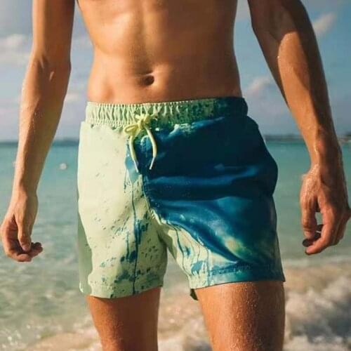 New Mens Swimsuit 2021 Swimming Trunks for Surfing Beach Shorts Change Color Swim Trunks Boy Swimshorts Pants Underwear Men