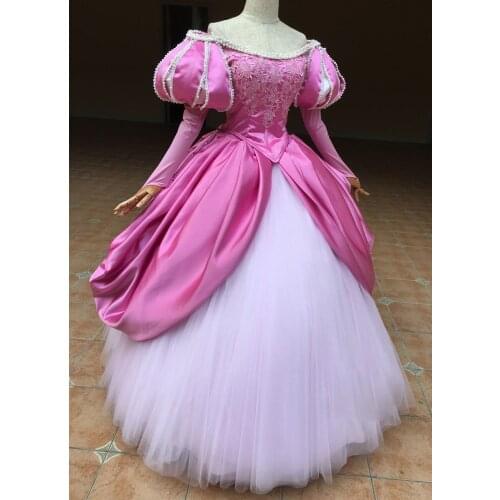 Princess mermaid Cosplay Costume Dress women princess pink gown