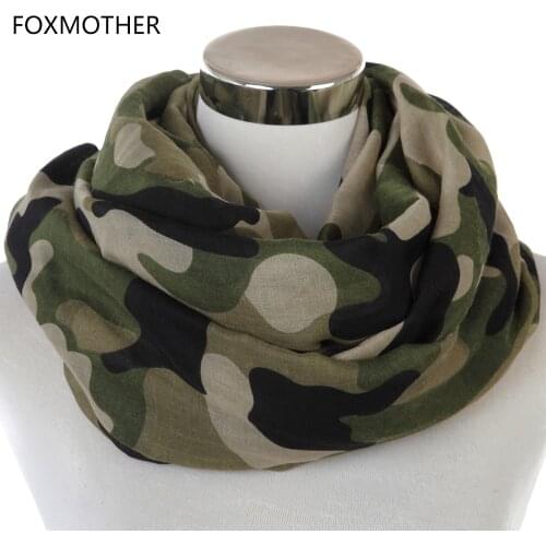 Free Shipping 2019 New Fashionable Army Green Camo Infinity Scarves Snood For Womens Mens