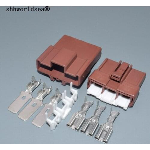 Shhworldsea 7.8mm 3pin HD series electric auto wire harness male female connector 6098-0210 6098-0208