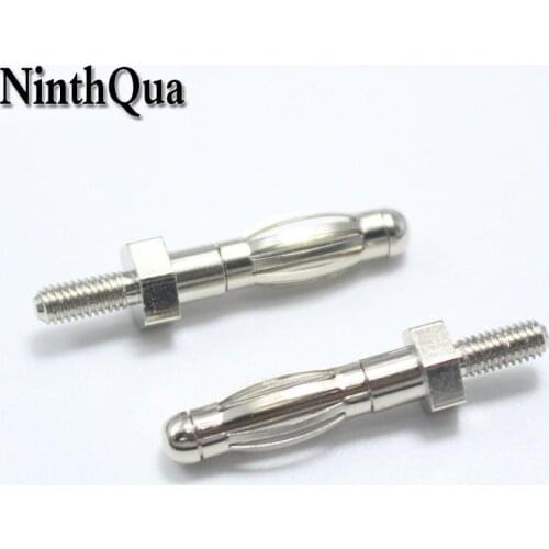 10pcs 4mm Banana Plug with Thread 3mm for Panel Mount M3 Bolt Fitted Uninsulated Plugs Adaptor Connector