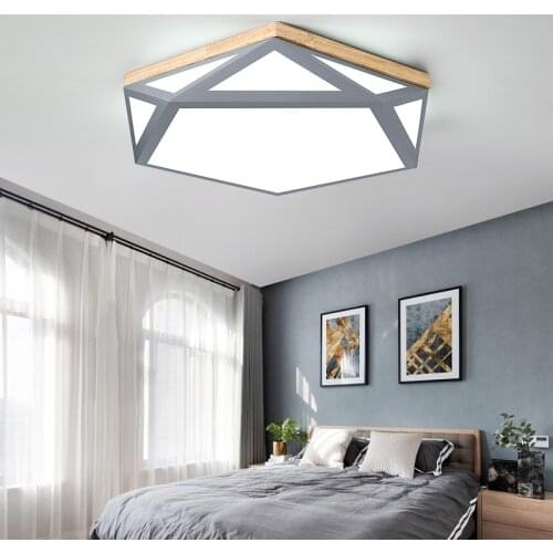 Nordic Led Ceiling Light Chandelier Wood Remote Control Dimmable For Bedroom Living Room Kitchen Corridor Balcony Modern Lamp