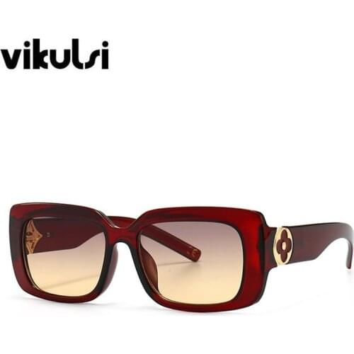 European Classics Vintage Brand Sunglasses Men Women Fashion Luxury Purple Tea Shades Square Sun Glasses Female UV400 Glasses